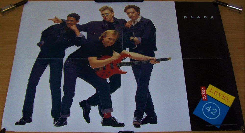 LEVEL 42 ABSOLUTELY STUNNING AND RARE U.K. 'LEVI BLACK' PROMOTIONAL POSTER 