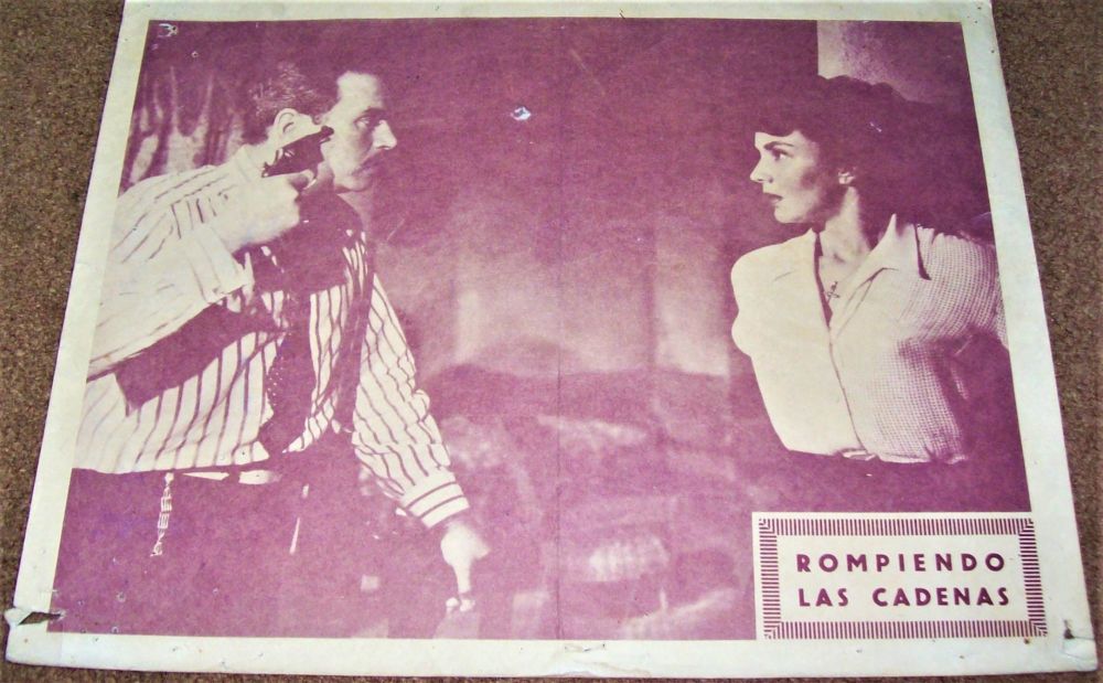 WE WERE STRANGERS JOHN GARFIELD JENNIFER JONES MEXICAN F.O.H.S. LOBBY CARD 