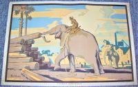 BRITISH EMPIRE MARKETING BOARD STUNNING POSTER 'TIMBER STACKING' 1920's-1930's