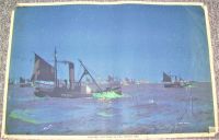 BRITISH EMPIRE MARKETING BOARD POSTER 'HERRING DRIFTERS IN THE NORTH SEA' 1920's