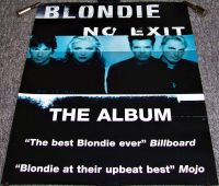 BLONDIE STUNNING RARE UK RECORD COMPANY PROMOTIONAL POSTER 'NO EXIT' ALBUM 1999