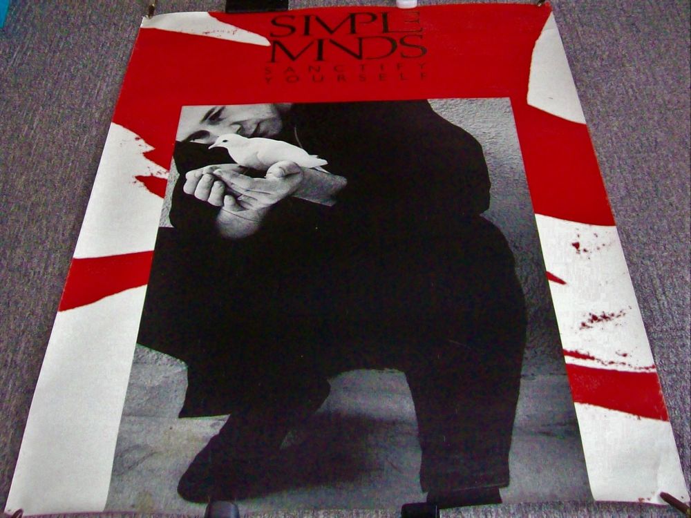 SIMPLE MINDS RARE UK REC COM PROMO SUBWAY POSTER 'SANCTIFY YOURSELF' SINGLE