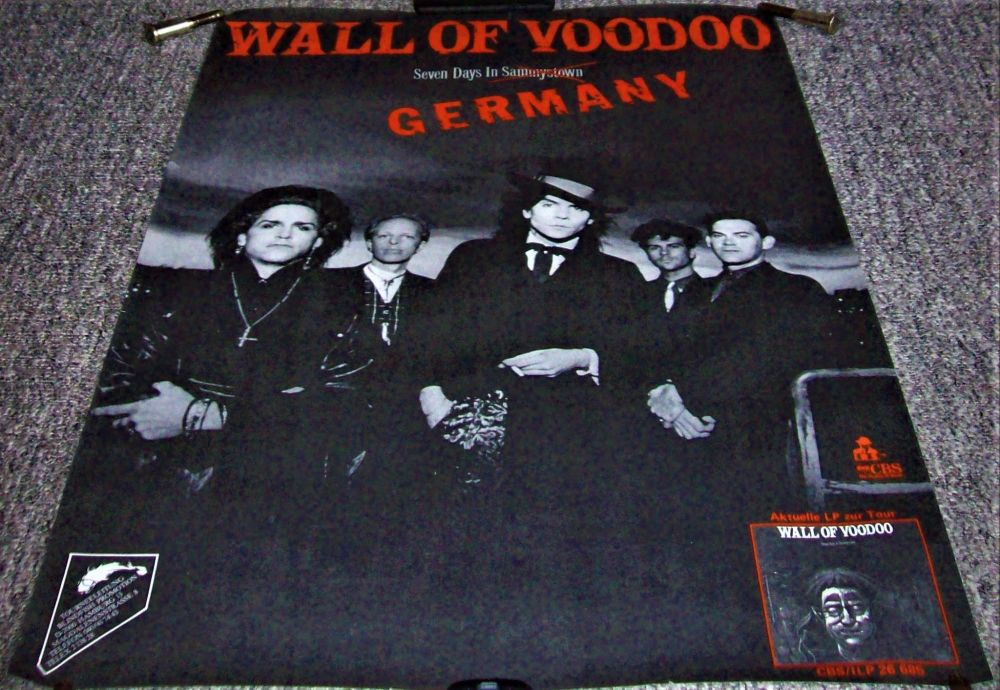 WALL OF VOODOO ABSOLUTELY STUNNING RARE 'SEVEN DAYS IN GERMANY' TOUR POSTER