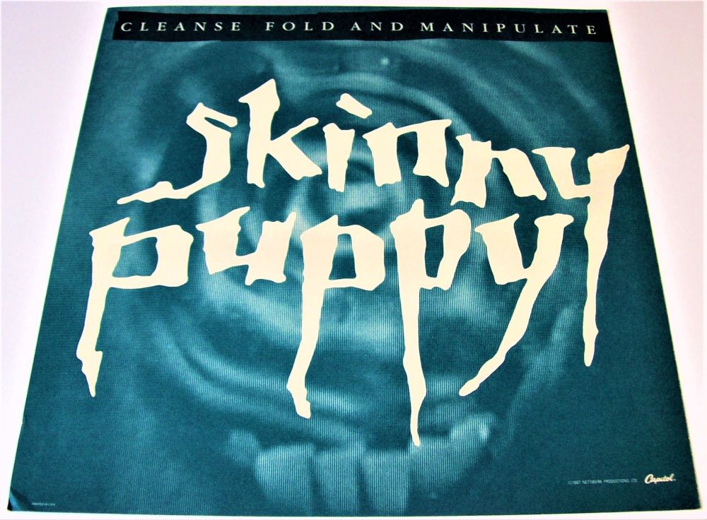 SKINNY PUPPY US REC COM PROMO WINDOW CARD 'CLEANSE FOLD AND MANIPULATE' LP 