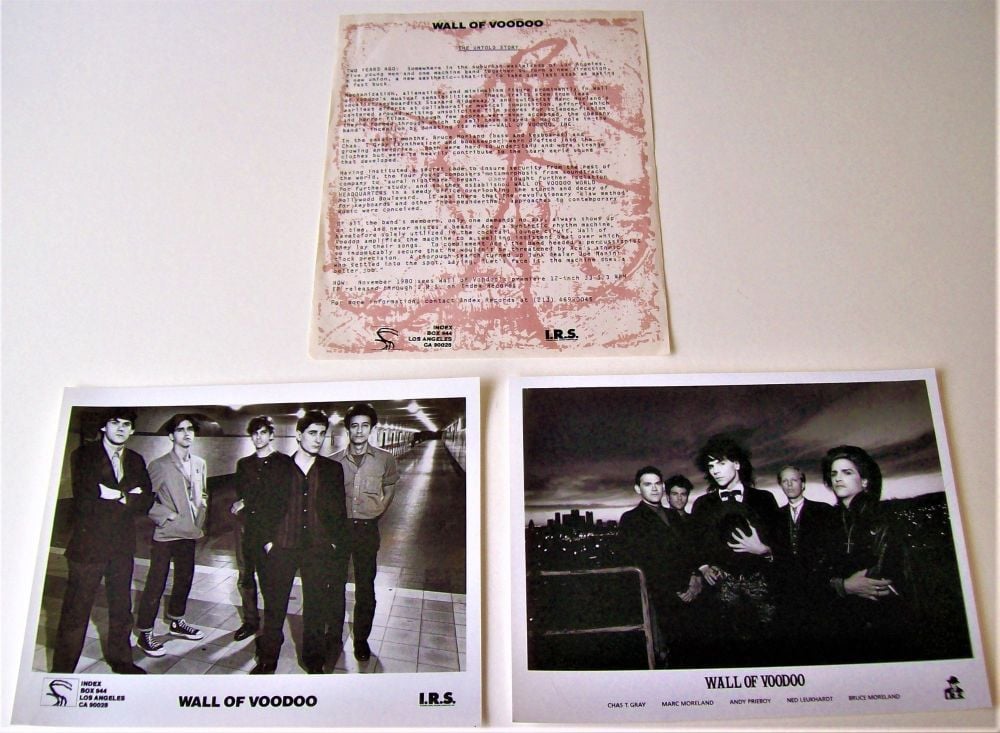 WALL OF VOODOO RARE U.S. PRESS RELEASE AND PHOTOS SELF TITLED DEBUT E.P. 19