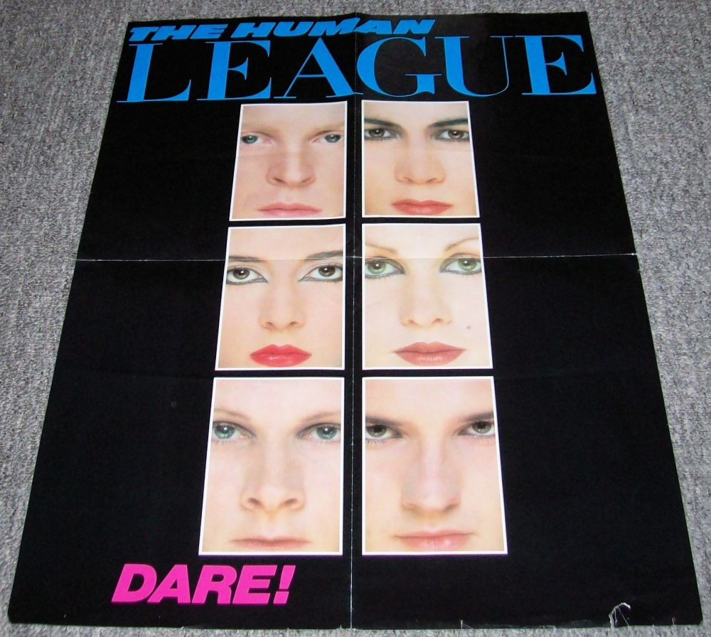 THE HUMAN LEAGUE STUNNING UK DOUBLE SIDED PROMO POSTER 'DARE' & BACK CATALO