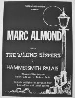 MARC ALMOND-SOFT CELL CONCERT FLYER THUR 31st JAN 1985 HAMMERSMITH PALAIS LONDON