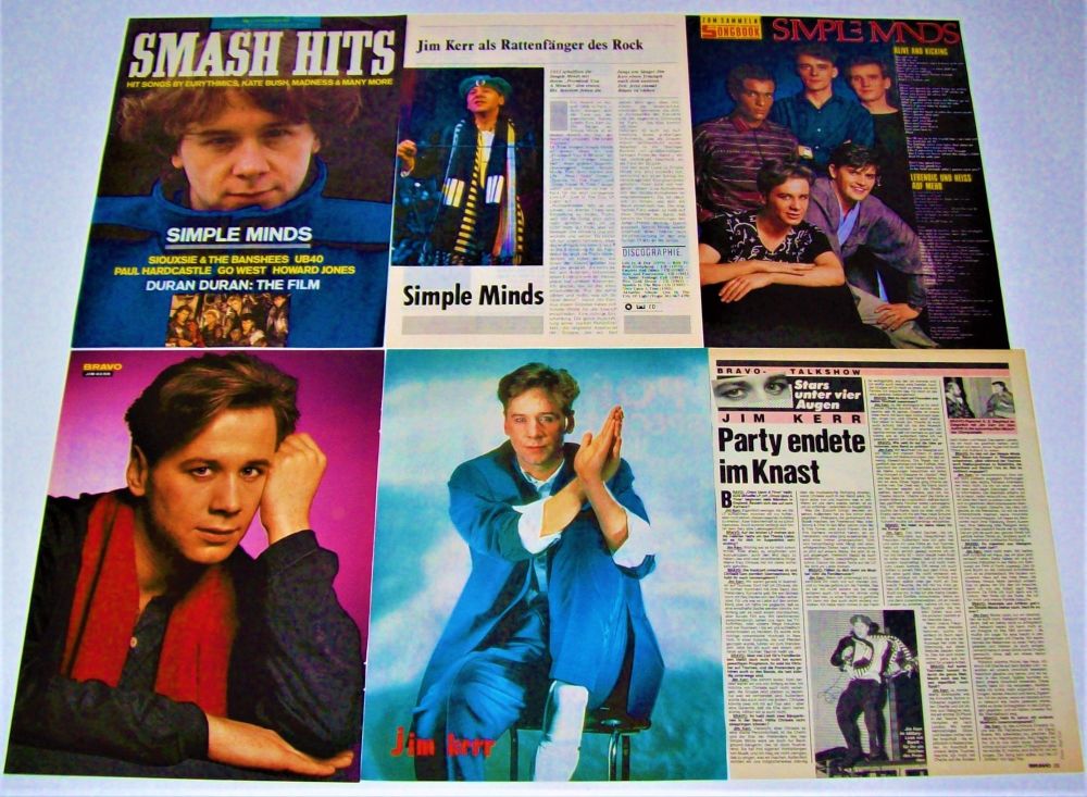 SIMPLE MINDS REALLY FABULOUS U.K. & GERMAN MAGAZINE ARTICLES & POSTCARDS 19