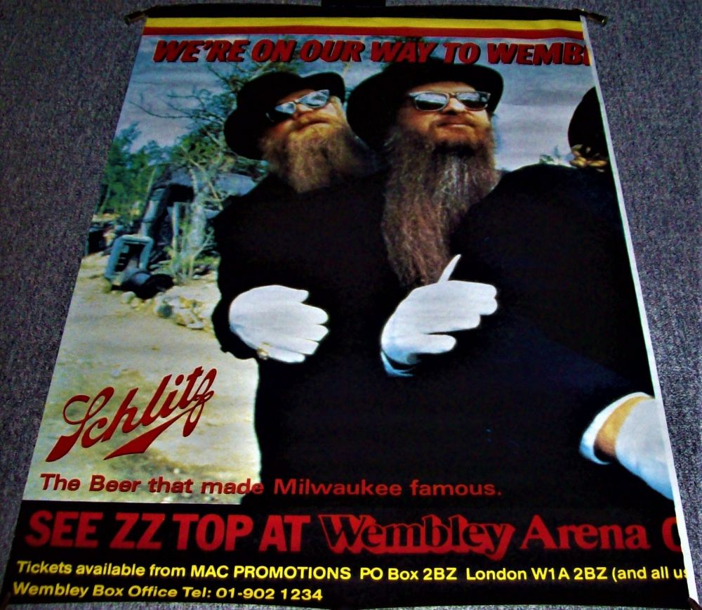 ZZ TOP REALLY FABULOUS HALF BILLBOARD CONCERT POSTER OCTOBER 1986 WEMBLEY A