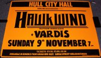 HAWKWIND GINGER BAKER VARDIS RARE CONCERT POSTER SUN 9th NOV 1980 HULL CITY HALL