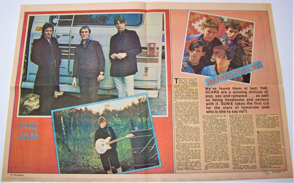 THE JAM THE SCARS REALLY SUPERB CENTRE SPREAD POSTER-ARTICLE RECORD MIRROR 