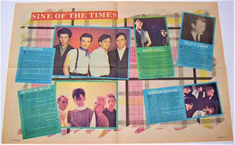 DURAN DURAN ULTRAVOX SOFT CELL RUS EGAN DEPECHE MODE ARTICLES RECORD MIRROR