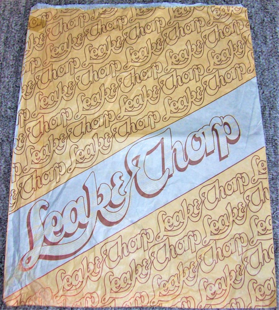 LEAK AND THORP YORK DEPARTMENT STORE REALLY FABULOUS SUPERMARKET PAPER BAG 