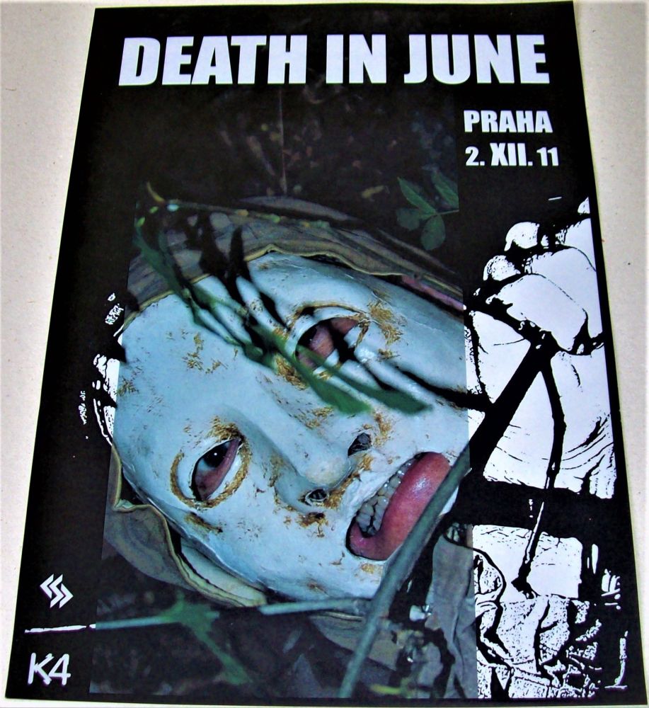 DEATH IN JUNE CONCERT POSTER 2nd DEC 2011 30th ANNIVERSARY TOUR K4 CLUB PRA