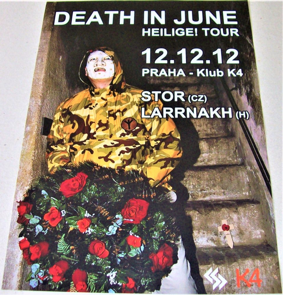 DEATH IN JUNE CONCERT POSTER WED 12th DEC 2012 'HEILIGE!' TOUR KLUB K4 IN P