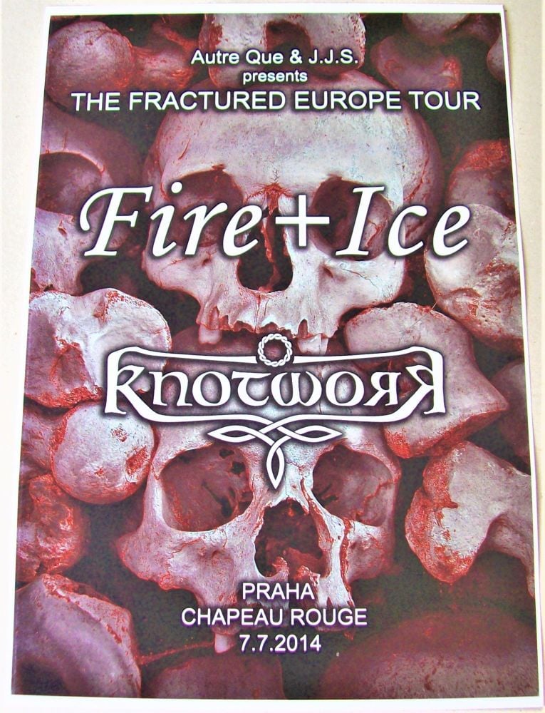 FIRE + ICE KNOTWORK CONCERT POSTER 7th JULY 2014 AT THE CHAPEAU ROUGE IN PR