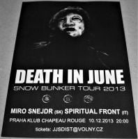 DEATH IN JUNE CONCERT FLYER TUESDAY 10th DEC 2013 KLUB CHAPEAU ROUGE IN PRAGUE