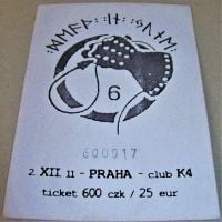 DEATH IN JUNE CONCERT TICKET 2nd DEC 2011 ‘30th ANNIVERSARY TOUR’ K4 CLUB PRAGUE