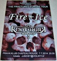 FIRE + ICE KNOTWORK CONCERT FLYER 7th JULY 2014 AT THE CHAPEAU ROUGE IN PRAGUE