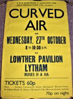 CURVED AIR CONCERT POSTER WEDNESDAY 27th OCTOBER 1971 LOWTHER PAVILION LYTHAM UK