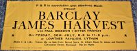 BARCLAY JAMES HARVEST CONCERT POSTER FRI 30th JULY 1971 LOWTHER PAVILION LYTHAM