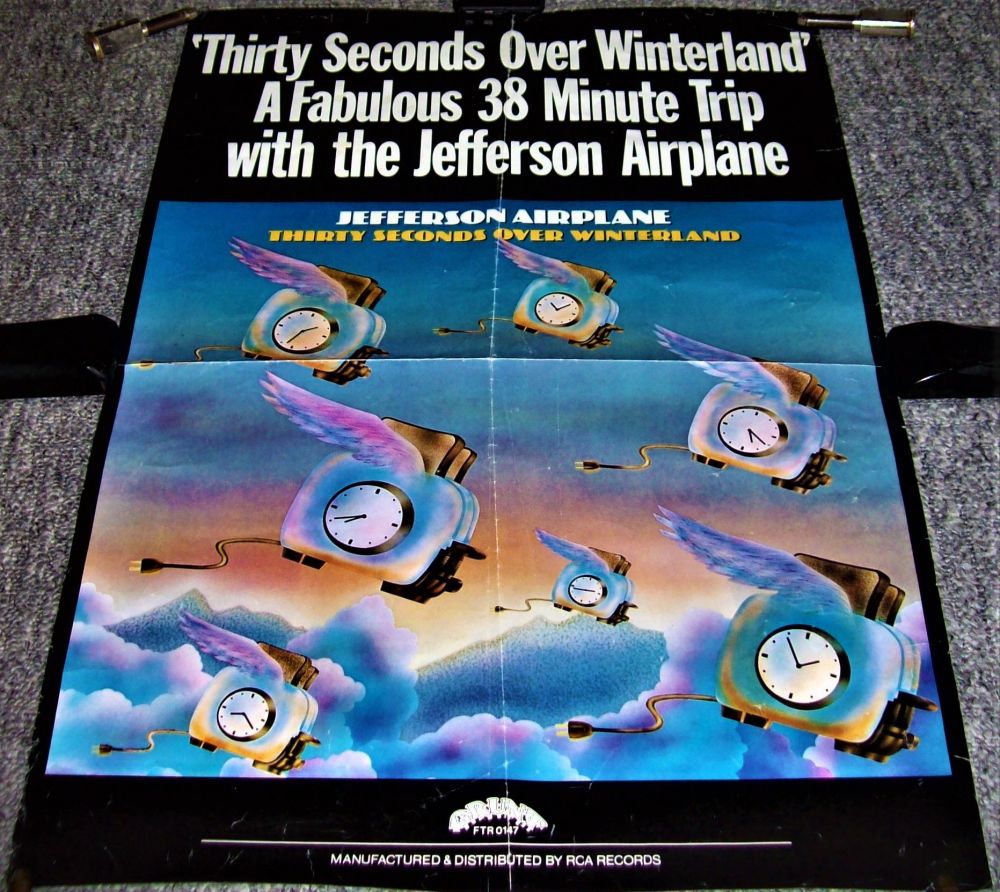 JEFFERSON AIRPLANE U.K. PROMO POSTER 'THIRTY SECONDS OVER WINTERLAND' ALBUM