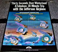 JEFFERSON AIRPLANE U.K. PROMO POSTER 'THIRTY SECONDS OVER WINTERLAND' ALBUM 1973
