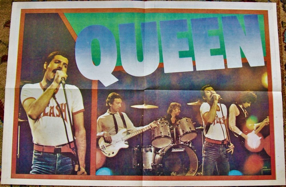 QUEEN EXCELLENT RECORD MIRROR U.K. MUSIC PAPER FULL COLOUR POSTER JUNE 28th