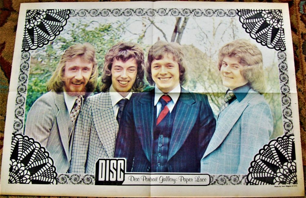 PAPER LACE FABULOUS RARE DISC UK MUSIC PAPER FULL COLOUR POSTER MARCH 23rd 