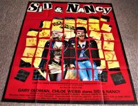 THE SEX PISTOLS SID AND NANCY FABULOUS RARE LARGE FRENCH PROMO FILM POSTER 1986