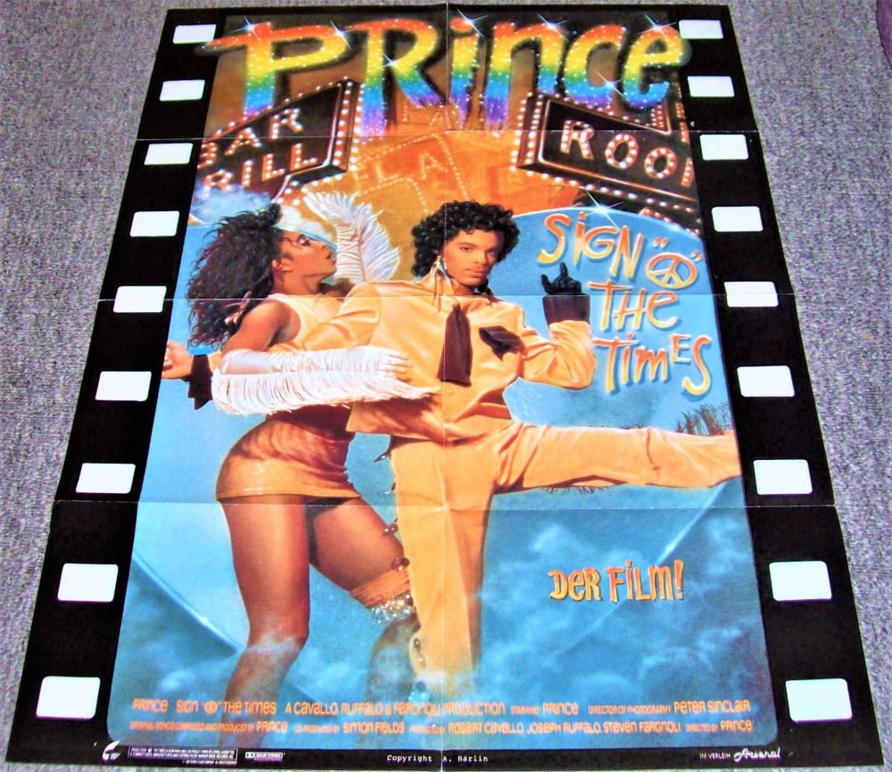 PRINCE ABSOLUTELY STUNNING RARE DUTCH PROMO POSTER 'SIGN O' THE TIMES' FILM