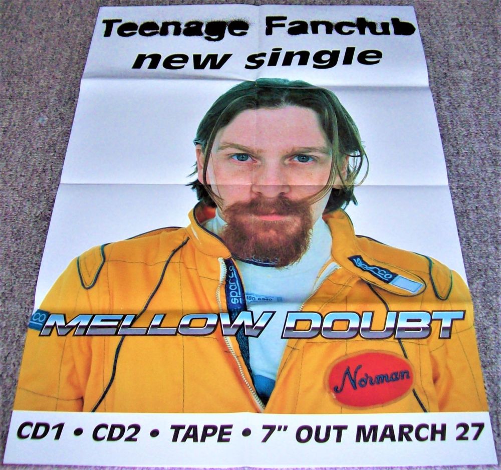 TEENAGE FANCLUB RARE U.K. RECORD COMPANY PROMO POSTER 'MELLOW DOUBT' SINGLE