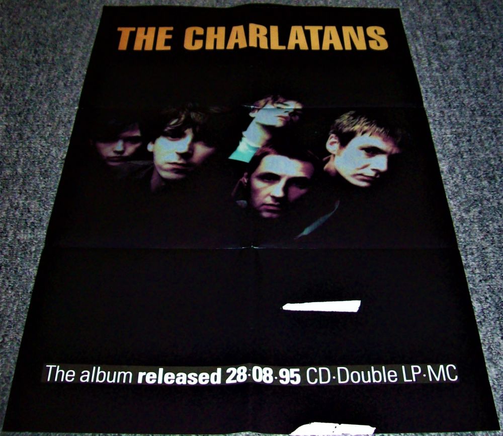 THE CHARLATANS STUNNING U.K. RECORD COMPANY PROMO POSTER SELF TITLED ALBUM 