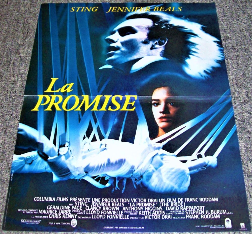 THE POLICE STING REALLY FABULOUS RARE FRENCH PROMO POSTER 'THE BRIDE' FILM 