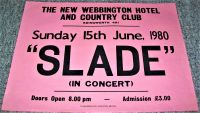 SLADE SUPERB CONCERT POSTER SUNDAY 15th JUNE 1980 THE NEW WEBBINGTON HOTEL U.K.