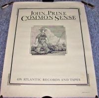 JOHN PRINE SUPERB RARE US RECORD COMPANY PROMO POSTER 'COMMON SENSE' ALBUM 1975