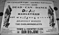 DEAN CAN DANCE THE WOLFGANG PRESS RARE CONCERT POSTER SUN 8th JUNE 1986 LONDON