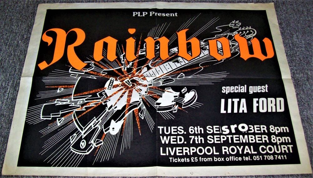 RAINBOW LITA FORD CONCERT POSTER TUE & WED 6th & 7th SEPTEMBER 1983 LIVERPO