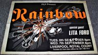 RAINBOW LITA FORD CONCERT POSTER TUE & WED 6th & 7th SEPTEMBER 1983 LIVERPOOL UK