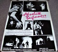 DAVID BOWIE RARE UK LONDON PREMIERE PROMO POSTER 'ABSOLUTE BEGINNERS' FILM 1986