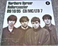 NORTHERN UPROAR U.K. REC COM PROMO SHOP WINDOW CARD 'ROLLERCOASTER' SINGLE 1995