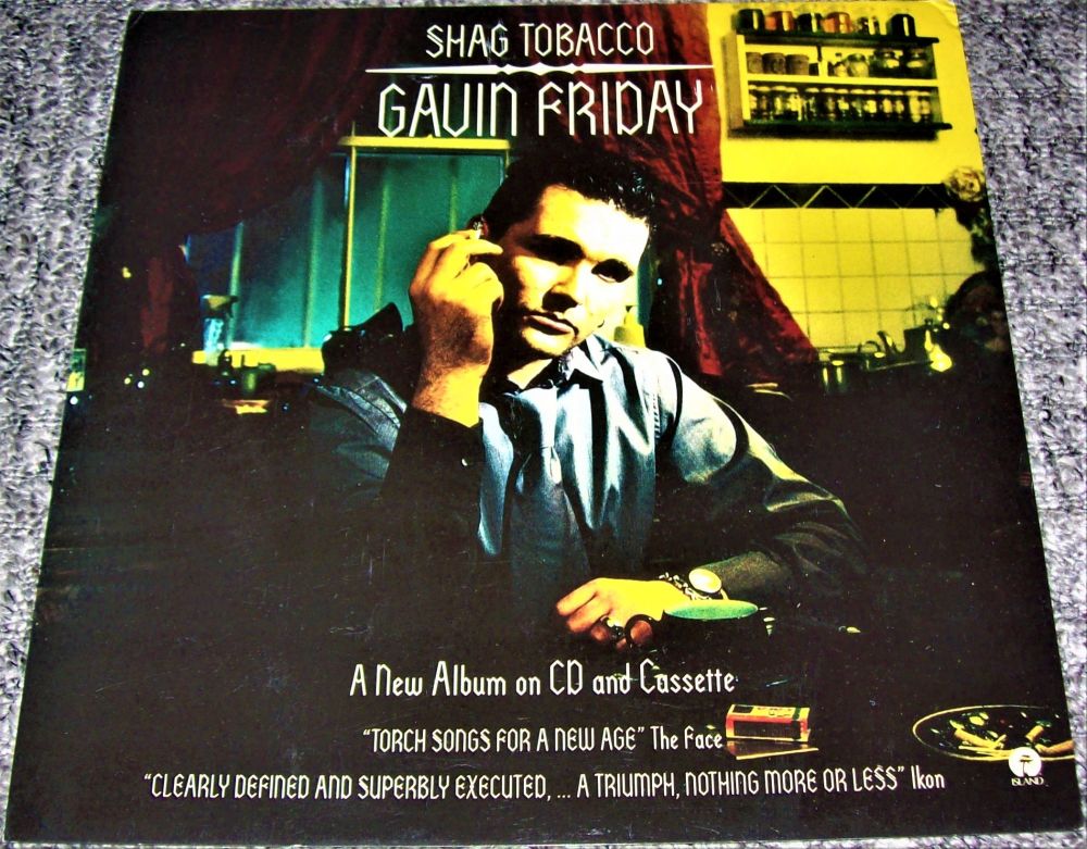 GAVIN FRIDAY RARE UK RECORD COMPANY PROMO WINDOW CARD 'SHAG TOBACCO' ALBUM 