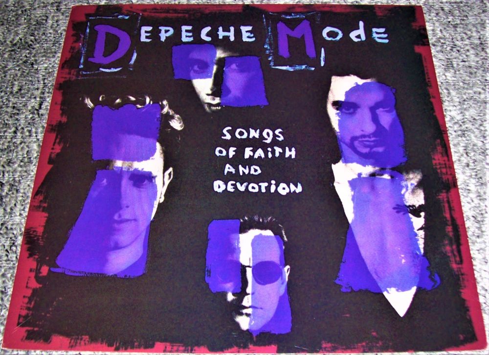 DEPECHE MODE US PROMO SHOP WINDOW CARD 'SONGS OF FAITH AND DEVOTION' ALBUM 