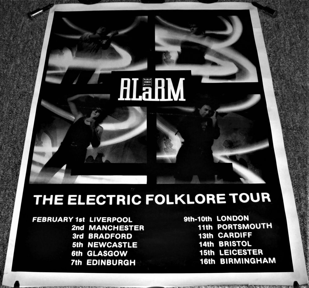 THE ALARM STUNNING RARE U.K. CONCERTS 'THE ELECTRIC FOLKLORE TOUR' POSTER 1