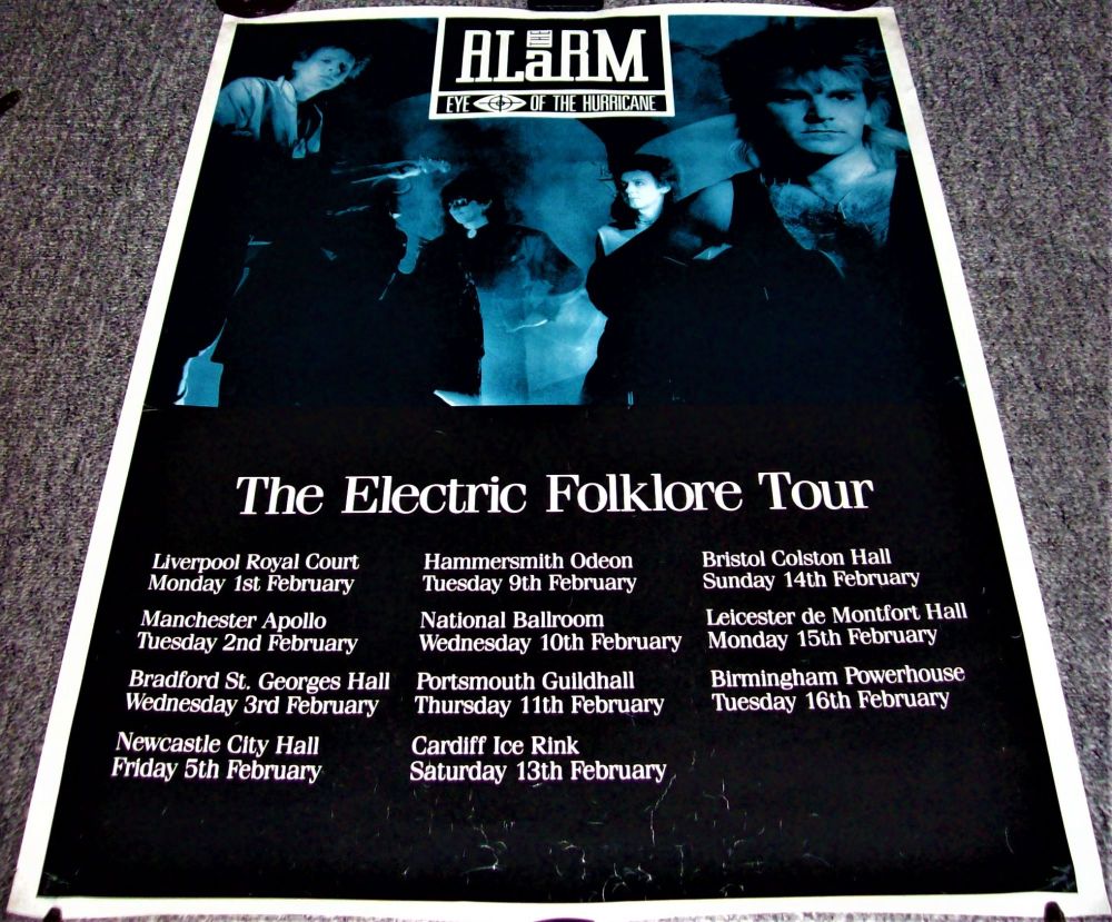 THE ALARM STUNNING RARE U.K. CONCERTS 'THE ELECTRIC FOLKLORE TOUR' POSTER 1