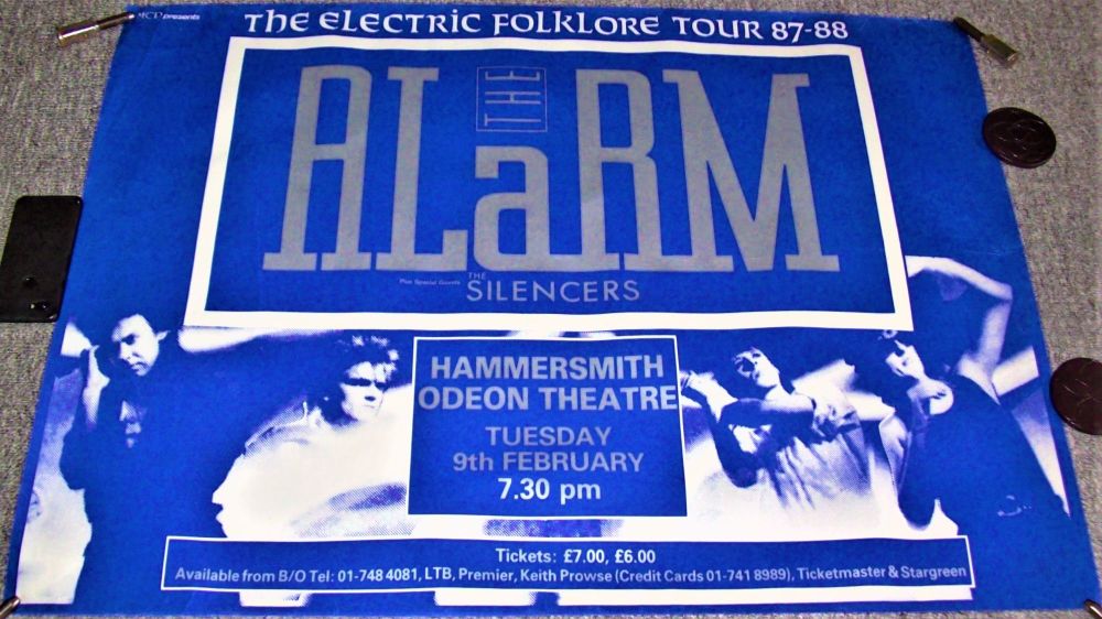 THE ALARM RARE CONCERT POSTER TUESDAY 9th FEBRUARY 1988 HAMMERSMITH ODEON L