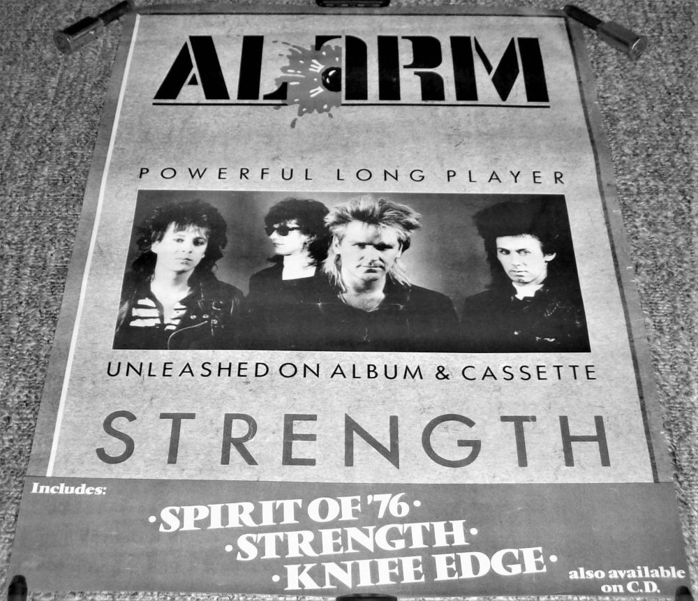 THE ALARM STUNNING RARE U.K. RECORD COMPANY PROMO POSTER 'STRENGTH' ALBUM 1