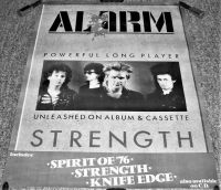 THE ALARM STUNNING RARE U.K. RECORD COMPANY PROMO POSTER 'STRENGTH' ALBUM 1985