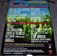 FOO FIGHTERS RHCP COLDPLAY MUSE KYLIE MINOGUE STUNNING "V" 2001 FESTIVAL POSTER