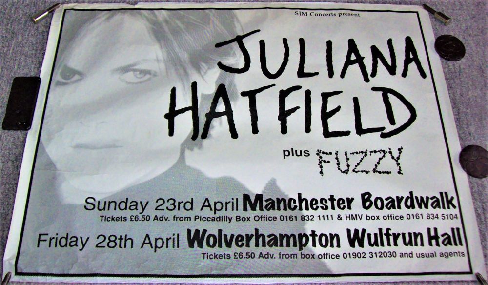 JULIANA HATFIELD SUPERB CONCERTS POSTER APRIL 1995 MANCHESTER & WOLVERHAMPT